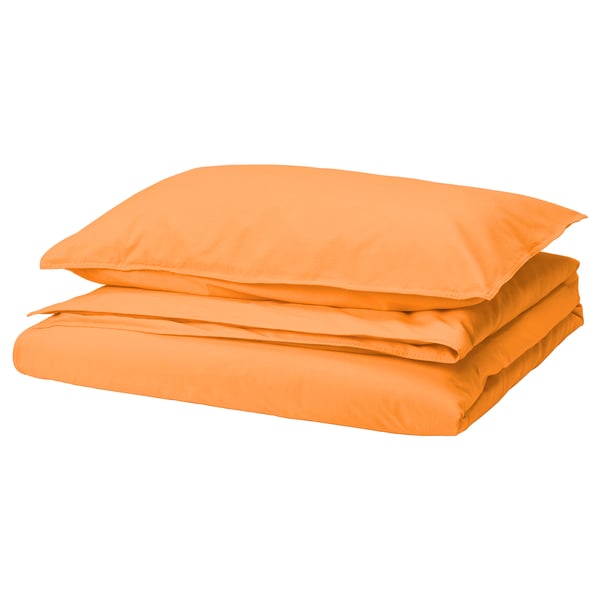 ÄNGSLILJA Duvet cover and pillowcase, orange, 150x200/50x80 cm