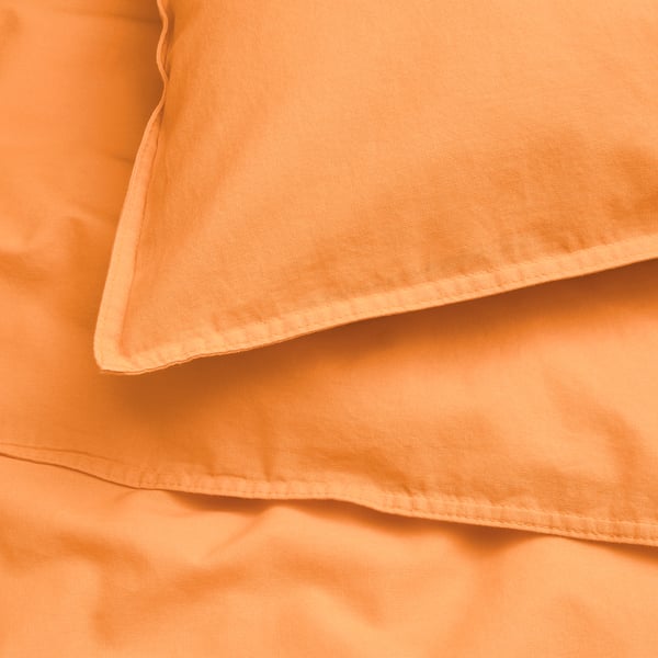 ÄNGSLILJA Duvet cover and pillowcase, orange, 150x200/50x80 cm