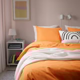 ÄNGSLILJA Duvet cover and pillowcase, orange, 150x200/50x80 cm