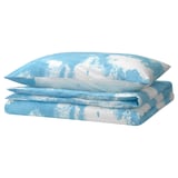 ÄNGSVITVINGE Duvet cover and pillowcase, blue/white, 150x200/50x80 cm