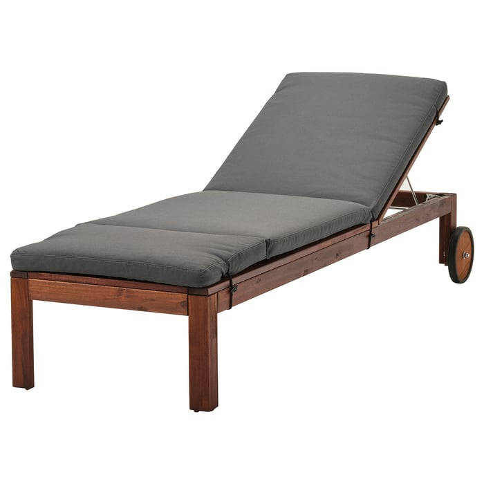 ÄPPLARÖ Sun lounger, brown stained/Frösön/Duvholmen dark grey IKEA