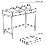 ALEX Desk, white, 100x48 cm