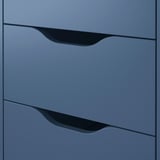 ALEX Drawer unit on castors, black-blue, 36x76 cm