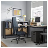 ALEX Drawer unit on castors, black-brown/black, 36x50 cm