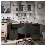 ALEX Drawer unit on castors, black-brown/black, 36x50 cm