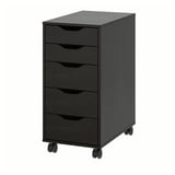ALEX Drawer unit on castors, black-brown, 36x76 cm