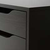 ALEX Drawer unit on castors, black-brown, 36x76 cm
