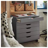 ALEX Drawer unit on castors, dark grey, 67x66 cm