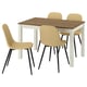 ÅLHULT / NORDMANSSKÄR Table and 4 chairs, beige/brown/Letafors yellow-beige black, 120x80 cm