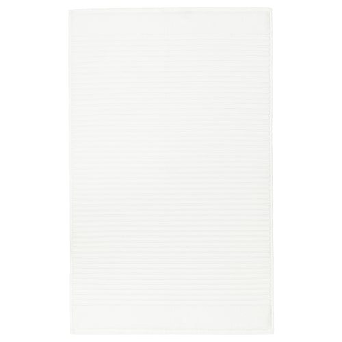 White ALSTERN cotton bath mat - textured, absorbent, square, 100% cotton, quick-dry.