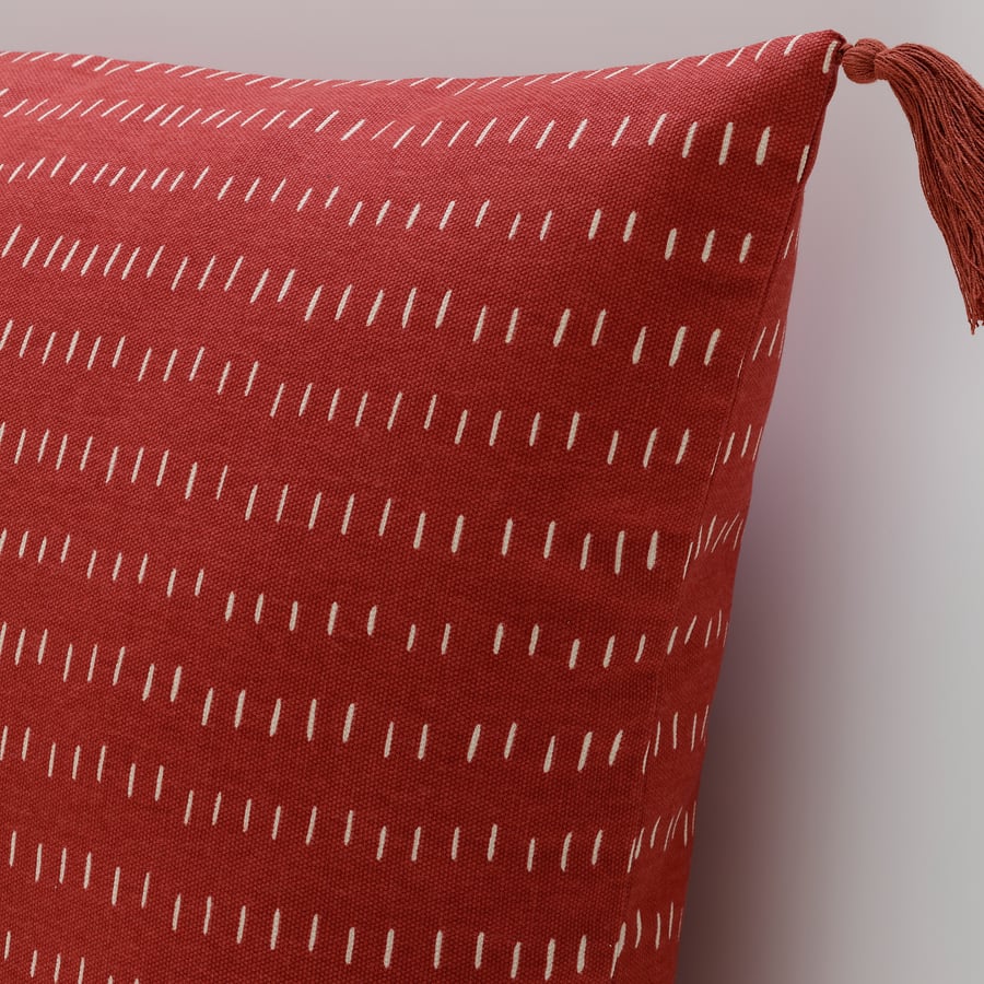 AROMATISK Cushion cover, red tassel, 50x50 cm IKEA