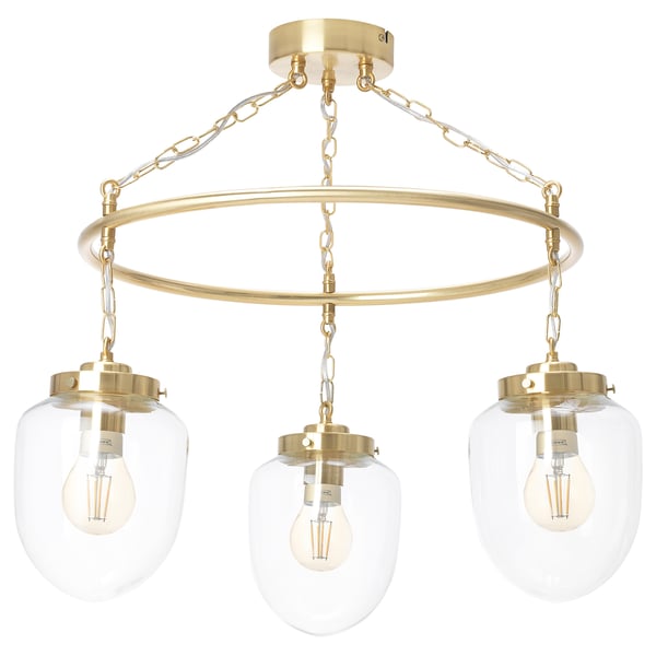 Atersken Pendant Lamp With 3 Lamps Clear Glass Ikea