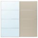 AULI / MEHAMN Pair of sliding doors, aluminium mirror glass/double sided grey-beige, 200x201 cm