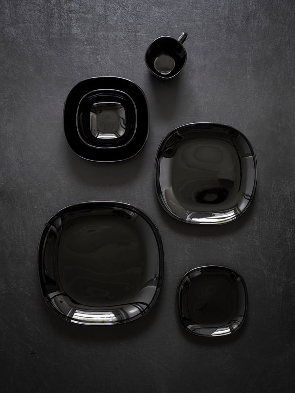 BACKIG plate, black, 25x25 cm IKEA