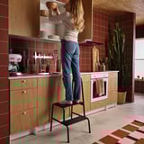 BÄSINGEN Step stool with handrail, 2-steps, anthracite