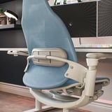 BÄSTBOLL Gaming chair, blue/Mjuk light grey