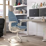 BÄSTBOLL Gaming chair, blue/Mjuk light grey