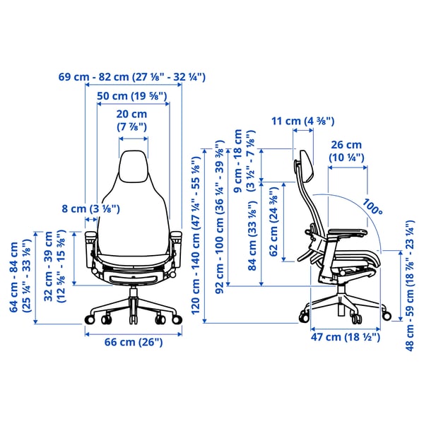 BÄSTBOLL Gaming chair, blue/Mjuk light grey