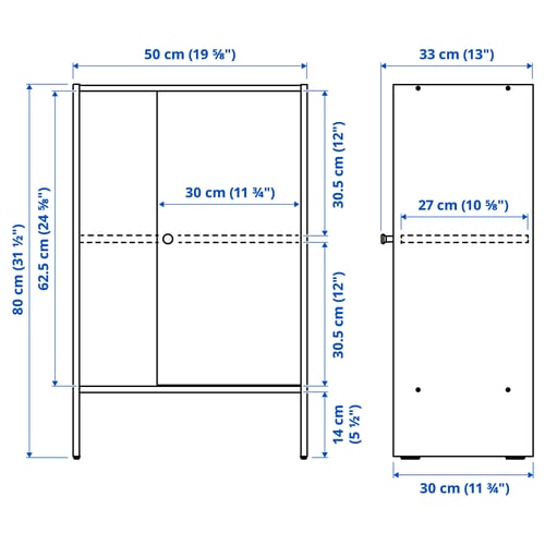 Illustration with measurements for the product: BAGGEBO.