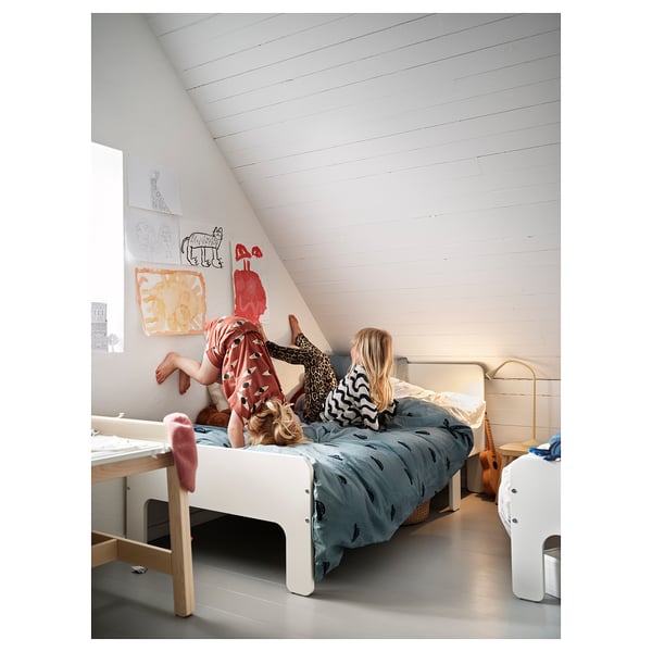BARNDRÖM Duvet cover and pillowcase, car pattern/blue, 150x200/50x80 cm