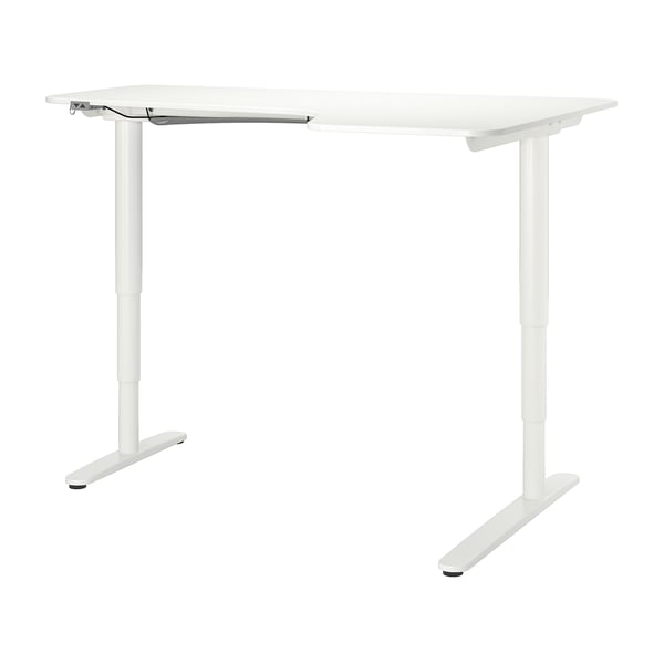 bekant مكتب زاوية الجلوس يمينا وقوف أبيض ikea