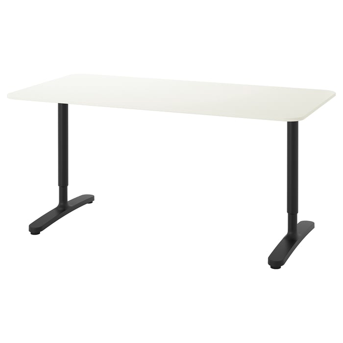 BEKANT desk, white/black, 160x80 cm IKEA