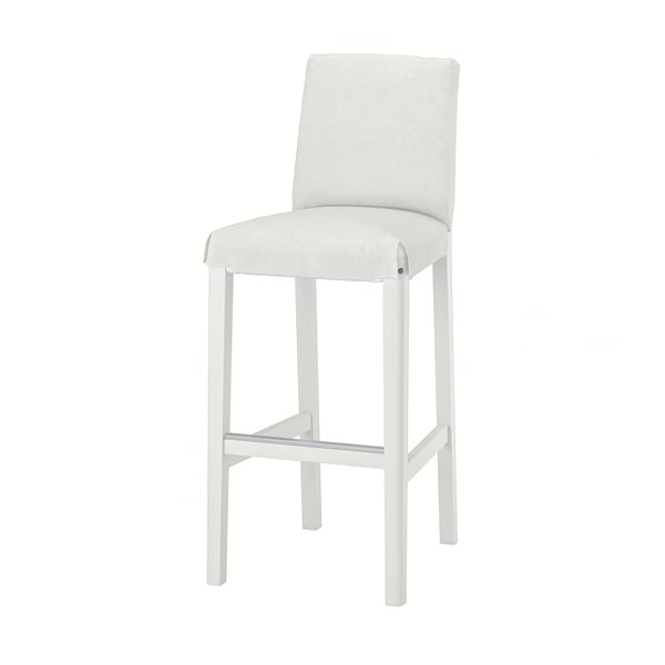 BERGMUND Bar stool with backrest frame, white, 75 cm