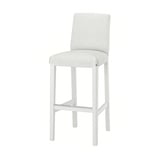 BERGMUND Bar stool with backrest frame, white, 75 cm