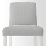 BERGMUND Bar stool with backrest, white/Orrsta light grey, 75 cm