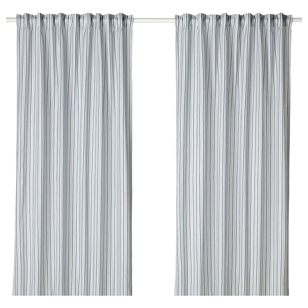 Bergpion Curtains 1 Pair Blue White Ikea