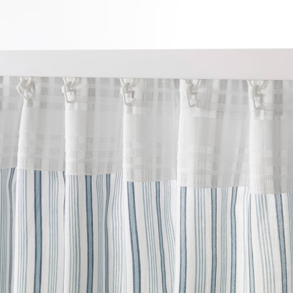 Bergpion Curtains 1 Pair Blue White Ikea