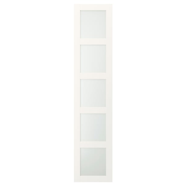 BERGSBO Door, frosted glass/white, 50x229 cm