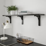 BERGSHULT / RAMSHULT Wall shelf, brown-black, 120x20 cm
