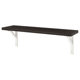 BERGSHULT / SANDSHULT Wall shelf, brown-black/white stained aspen, 80x20 cm