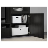 BESTÅ / LACK TV storage combination, black-brown, 240x42x129 cm