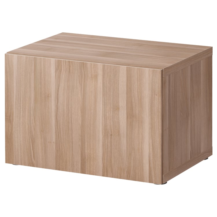 BESTÅ shelf unit with door, grey stained walnut effect/Lappviken grey stained walnut effect