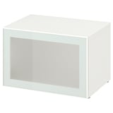 BESTÅ Shelf unit with glass door, white Glassvik/white/light green frosted glass, 60x42x38 cm