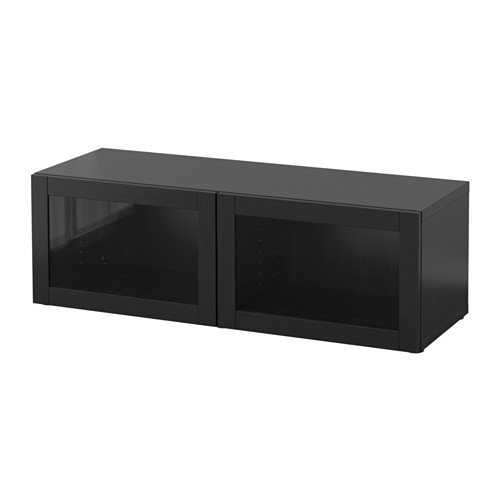 BESTÅ Shelf unit with glass doors - Sindvik black-brown - IKEA