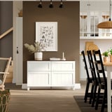 BESTÅ Storage combination w doors/drawers, white/Pipmakare white, 120x42x75 cm