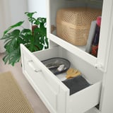 BESTÅ Storage combination w glass doors, white Smeviken/Ostvik/Kabbarp white clear glass, 60x42x202 cm