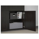 BESTÅ Storage combination with doors, black-brown/Hanviken black-brown, 120x42x193 cm