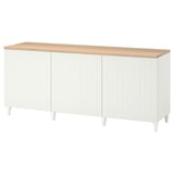 BESTÅ Storage combination with doors, white/Sutterviken/Kabbarp white, 180x42x76 cm