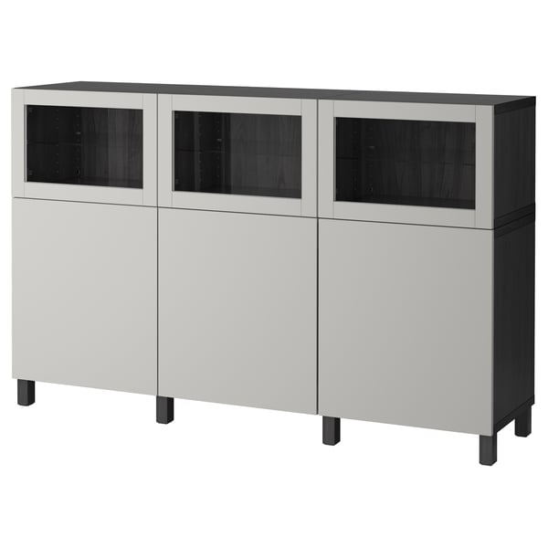 Besta Storage Combination With Doors Black Brown Lappviken