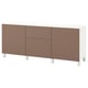 BESTÅ Storage combination with drawers, white Lappviken/Stubbarp/light grey-brown, 180x42x74 cm