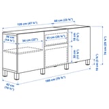 BESTÅ Storage combination with drawers, white/Sutterviken/Kabbarp white, 180x42x74 cm