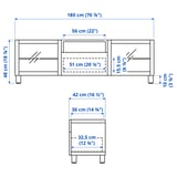 BESTÅ TV bench, black-brown Sindvik/Lappviken/Mejarp light grey-brown, 180x42x48 cm