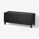 BESTÅ TV bench with doors, black-brown/Lappviken/Stubbarp black-brown, 120x42x48 cm