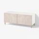BESTÅ TV bench with doors, white/Bergsviken/Ösarp beige, 120x42x48 cm