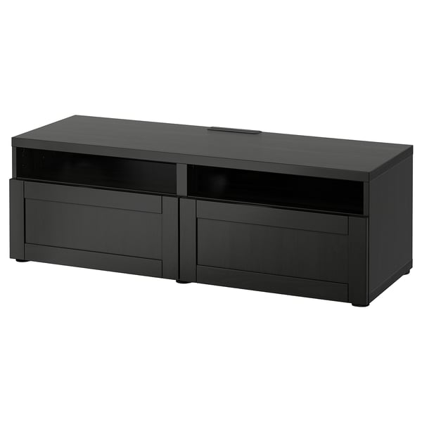 Besta Tv Bench With Drawers Black Brown Hanviken Black Brown Ikea