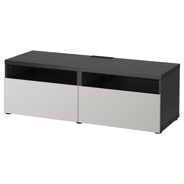 Besta Tv Bench With Drawers Black Brown Lappviken Light Grey Ikea